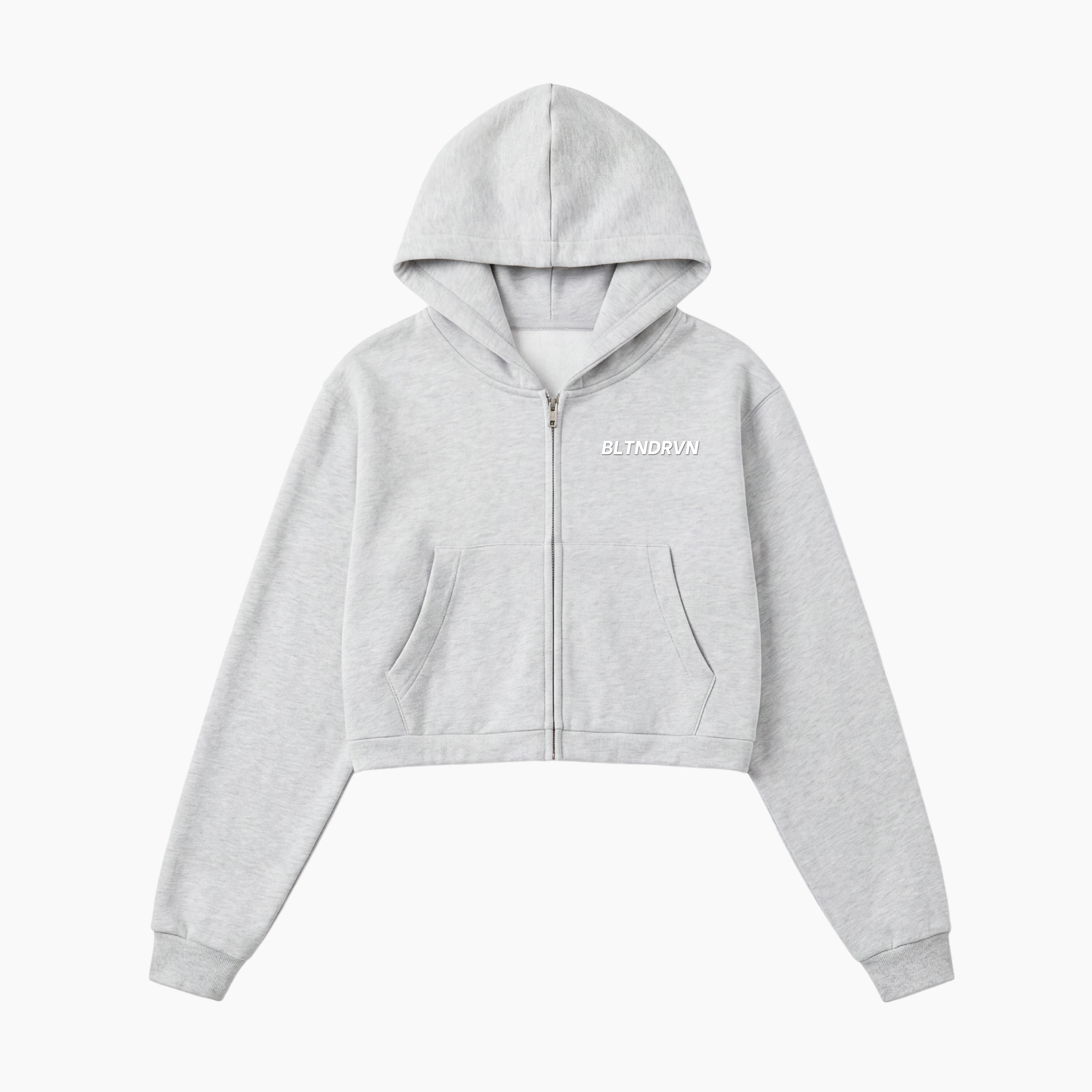 Womens Zipper hoodie - light grey