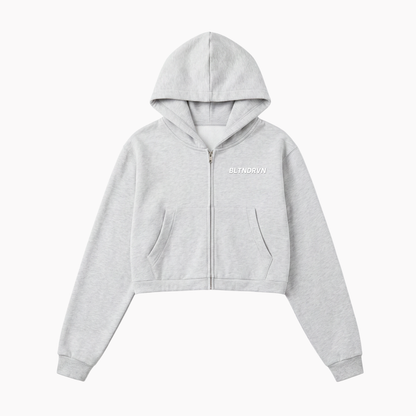 Womens Zipper hoodie - light grey